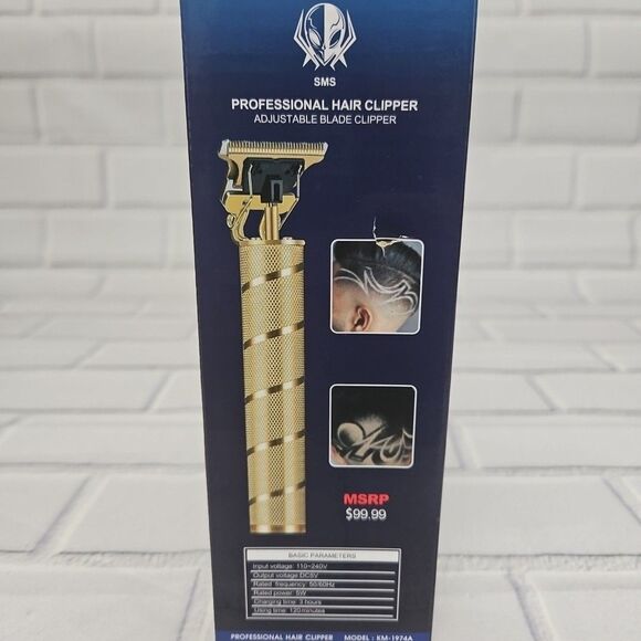SMS professional hair clipper -gold Stainless Steel 1300ma   USB Charger - Picture 2 of 5